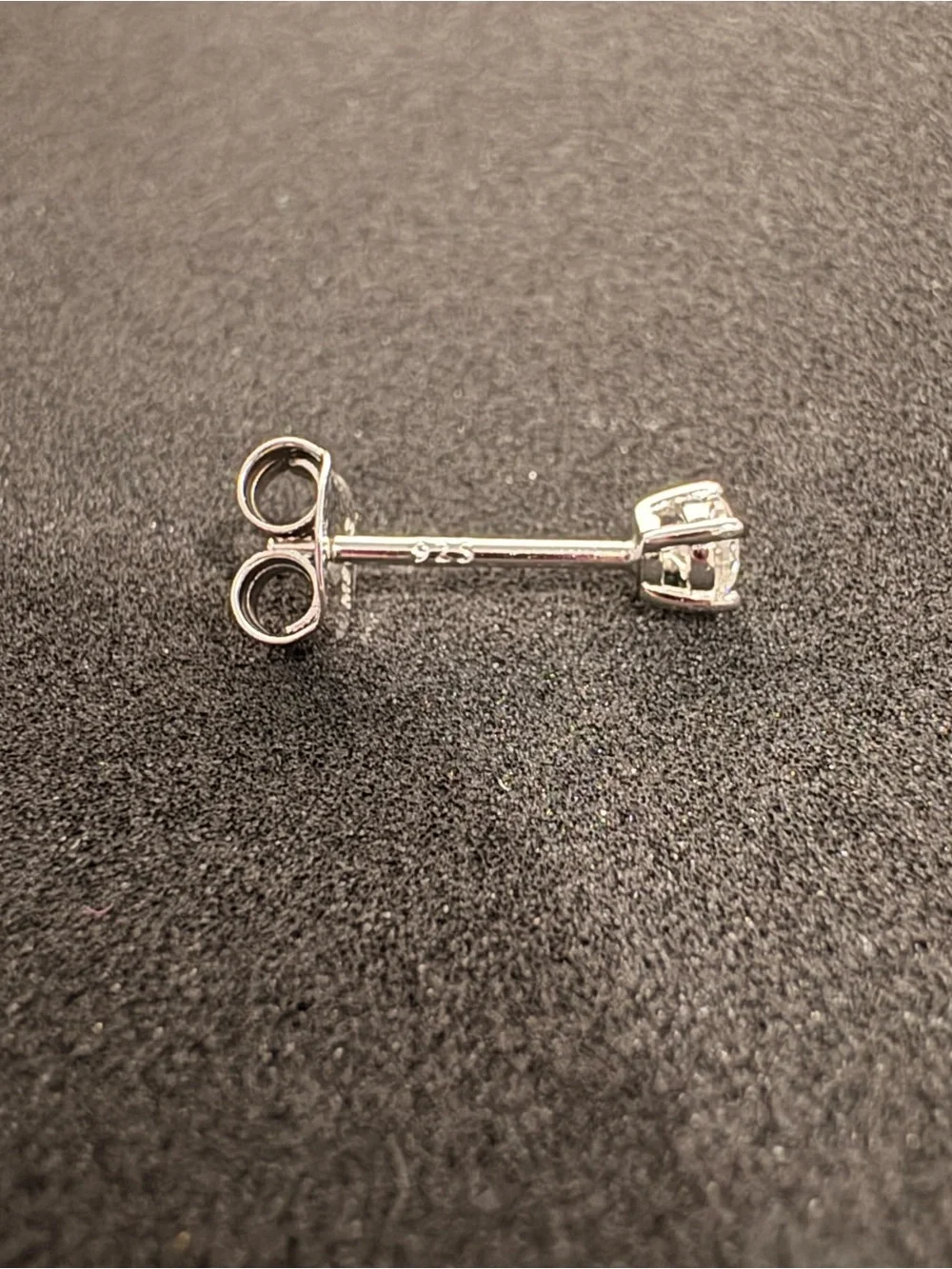 Moissanite .25CTW Sterling Silver Push Back 3MM Stud Earrings